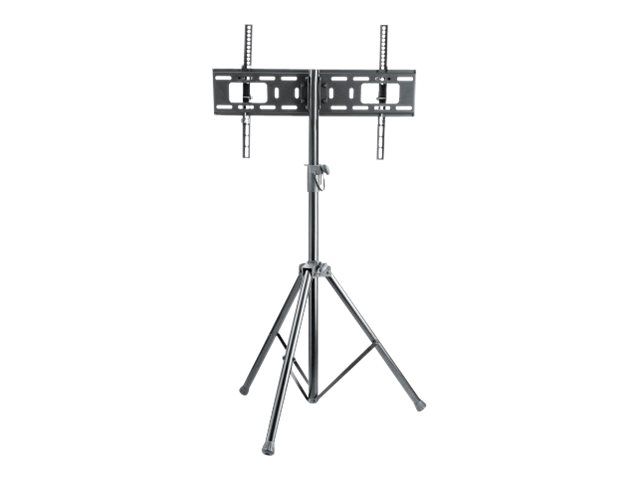 Manhattan TV & Monitor Mount, Tripod Floor Stand, 1 screen, Screen Sizes: 37-65", Black, VESA 200x200 to 600x400mm, Max 35kg, LFD, Lifetime Warranty - Aufstellung - Stativ - für Flachbildschirm - Kunststoff, Stahl - Schwarz - Bildschirmgröße: 94-177.