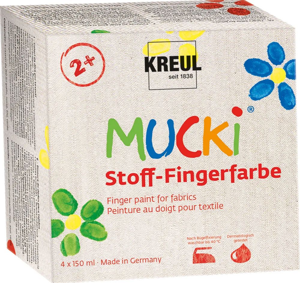 C. Kreul GmbH & Co.KG MUCKI Stoff-Fingerfarbe 4er Set 150 ml