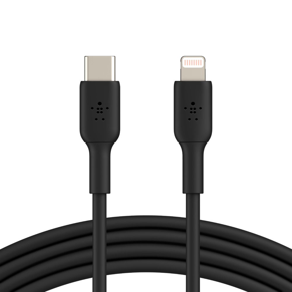 Belkin BoostCharge - Lightning-Kabel - 24 pin USB-C männlich zu Lightning männlich - 1 m - Schwarz -