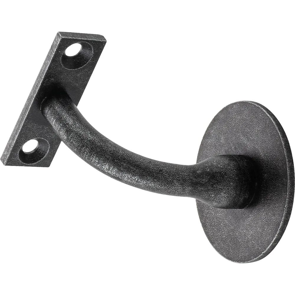 Halcö Handlaufträger rund mit Stockschraube, Wandabstand 78 mm, schwarz passiviert