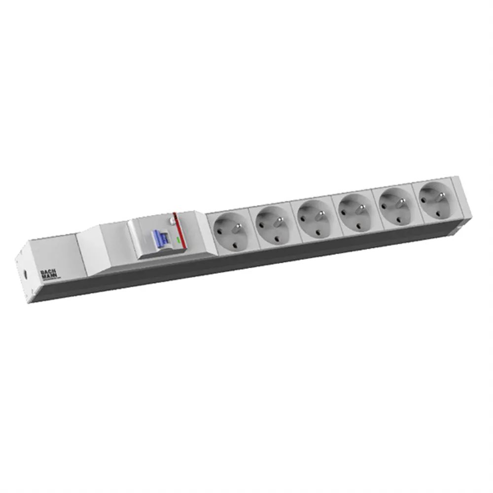 BACHMANN 19" 1HE 6xUTE 1xFI Strom 2,0m CEE7/7