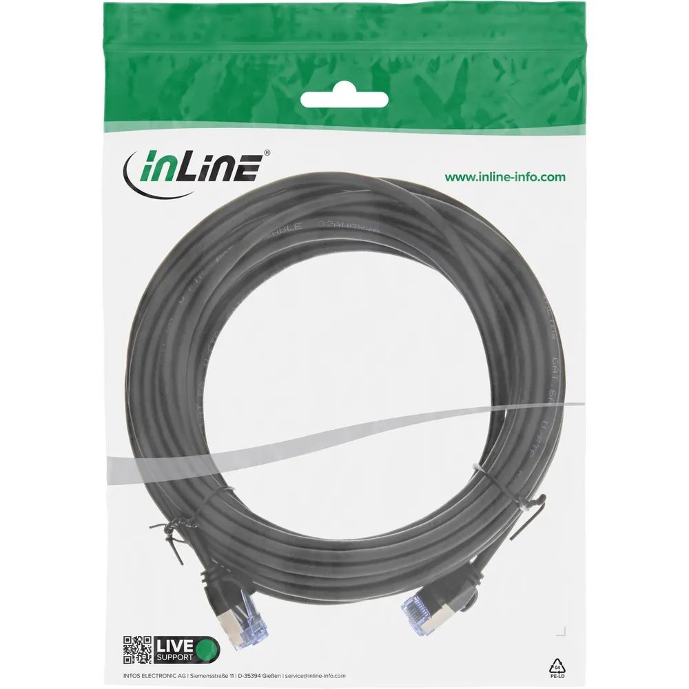 InLine Patchkabel slim - U/FTP PiMf - Cat.6A - schwarz - 3m