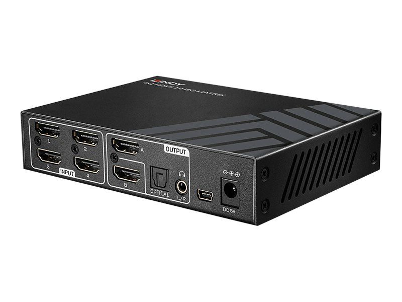 Lindy 4x2 HDMI 2.0 18G Matrix Switch - Video/Audio-Schalter