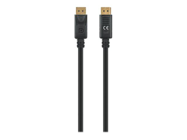 Manhattan DisplayPort 1.4 Cable, 8K@60hz, 2m, PVC Cable, Male to Male, With Latches, Fully Shielded, Black, Lifetime Warranty, Polybag - DisplayPort-Kabel - DisplayPort (M)