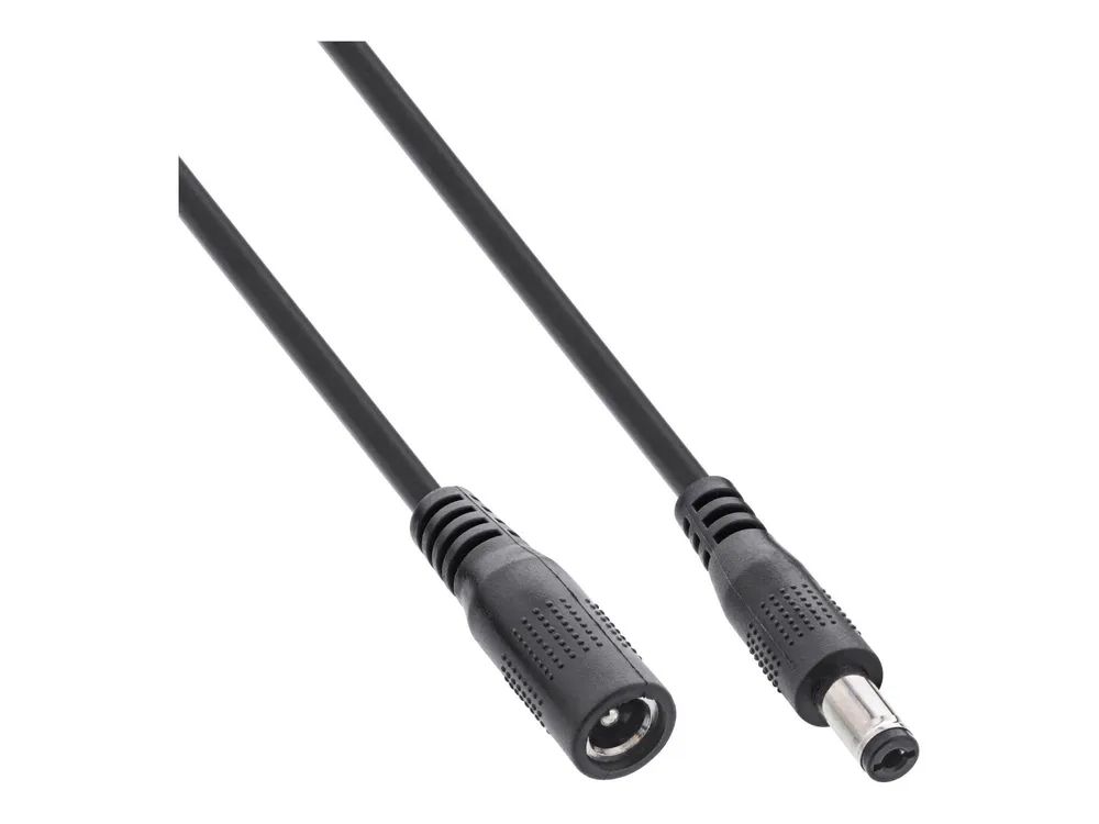 InLine Verlängerungskabel - DC Stecker 5,5x2,1mm - schwarz - 0,5m