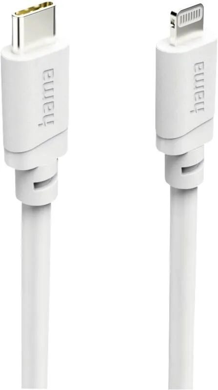 Hama Ladekabel, USB-C - Lightning, für iPhone/iPad, MFi, 1 m, Weiß