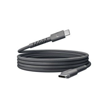 Fresh 'n Rebel USB-C zu USB-C silikon geflochtenes Kabel "FlexWave" 3m, 100W, Storm Grey
