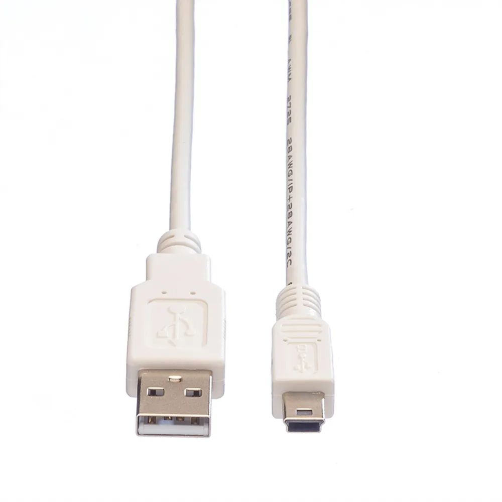 VALUE USB 2.0 Kabel, Typ A - 5-Pin Mini, weiß, 1,8 m