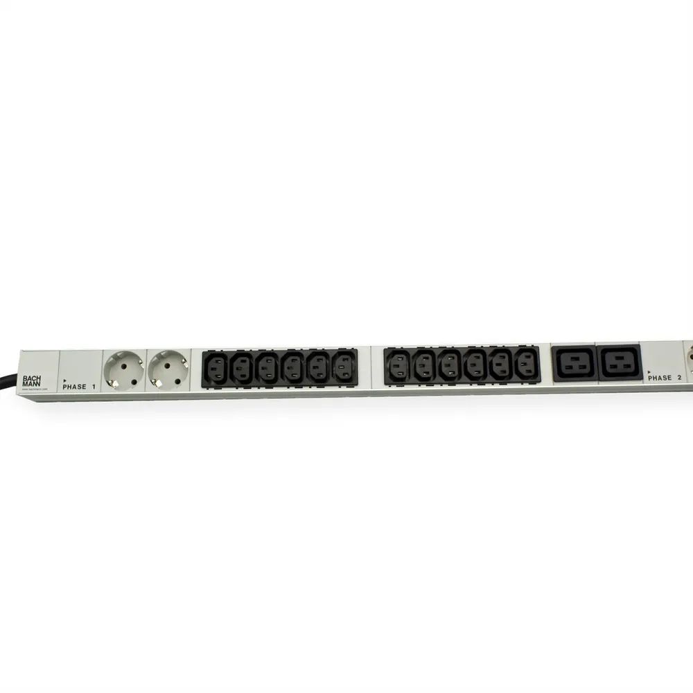BACHMANN IT PDU ALU 1HE 36x C13 6x Schutzkontakt 6x C19LS CEE 3x 32A rot