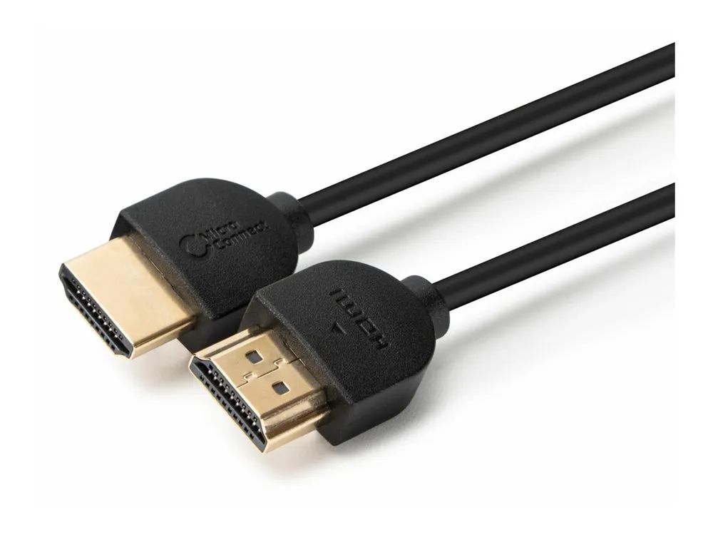 MicroConnect Highspeed - HDMI-Kabel mit Ethernet - HDMI männlich zu HDMI männlich - 50 cm - Schwarz - Dolby TrueHD-Unterstützung, unterstützt 4K 60 Hz (4096 x 2160)