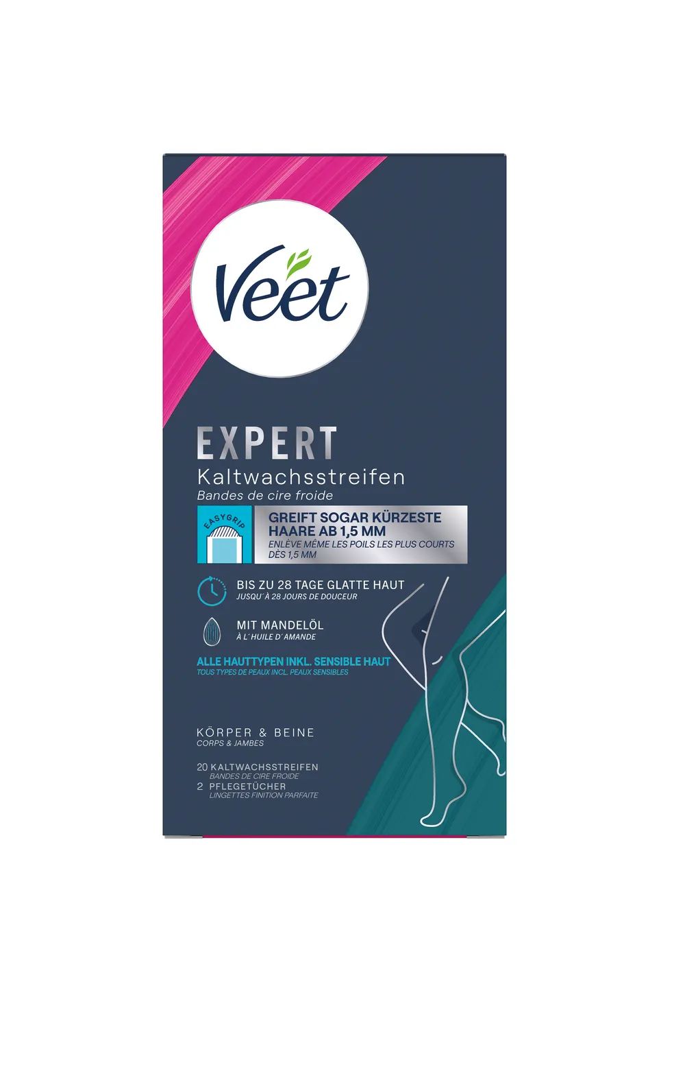 Veet Kaltwachsstreifen EXPERT Beine 20er
