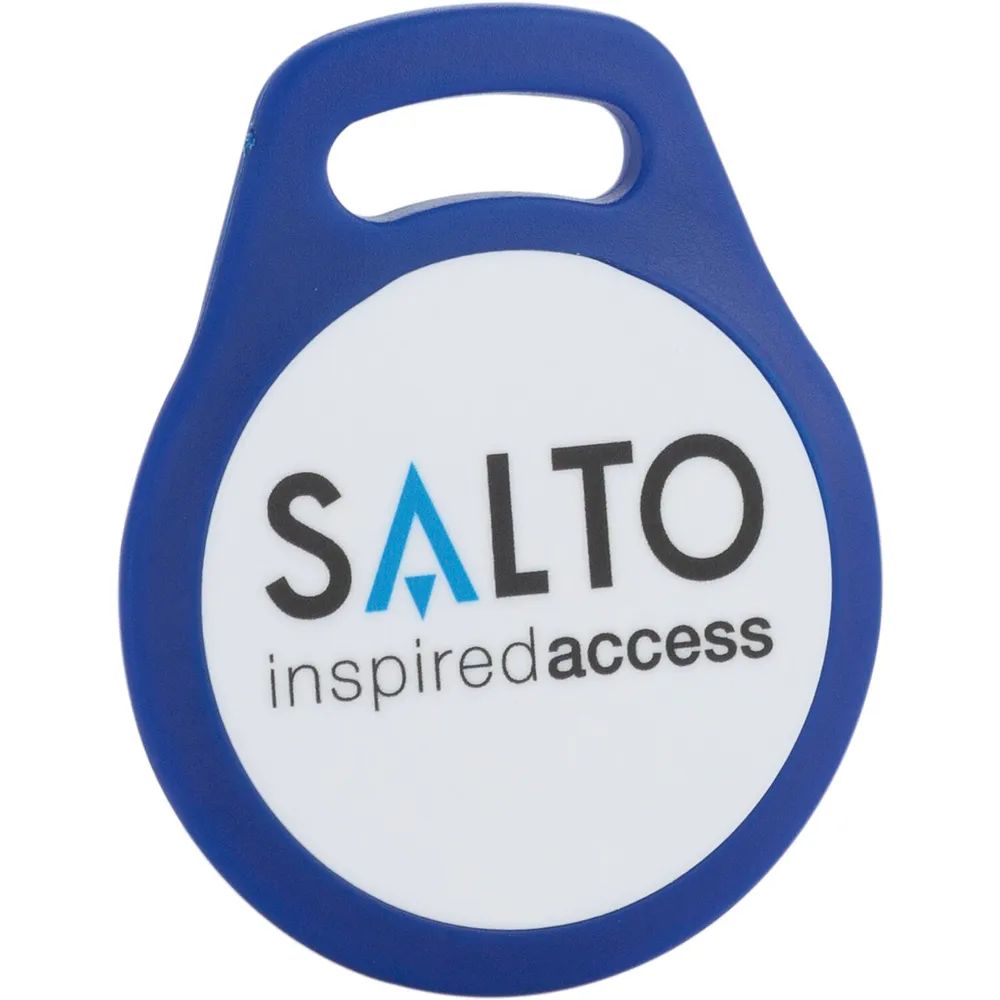 SALTO RFID-Schlüsselanhänger MIFARE DESFire EV3 8 kB blau/weiß mit SALTO-Logo