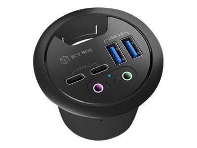 ICY BOX IB-HUB1403B - Hub - 2 x SuperSpeed USB 3.0 + 2 x USB-C