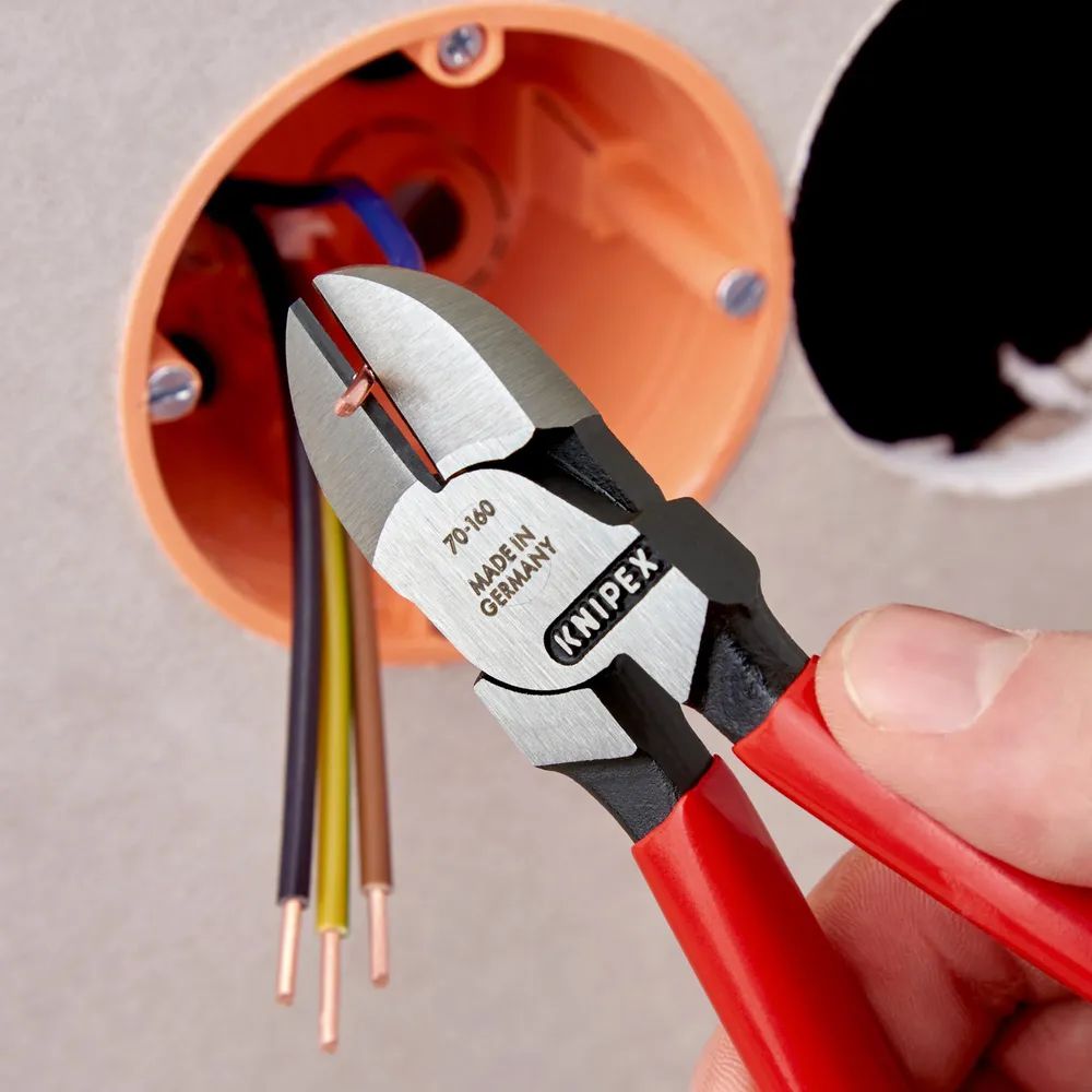 KNIPEX Seitenschneider mit Kunststoff überzogen schwarz atramentiert 160 mm