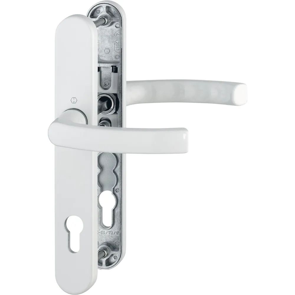 Hoppe Drückergarnitur LIÈGE - auf Schmalschild 36 mm, 67 - 72, weiß