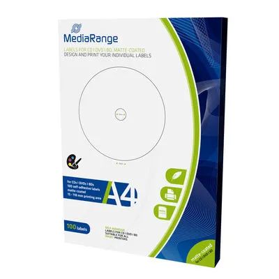 Media Range MediaRange selbstklebende Etiketten für CD/DVD/BD 1x100
