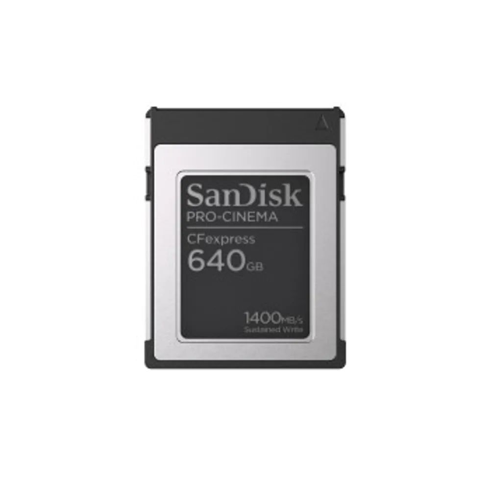 SanDisk CF Express PRO-CINEMA 640GB, Type B, 1700MB/s Lesen, 1500MB/s Schreiben