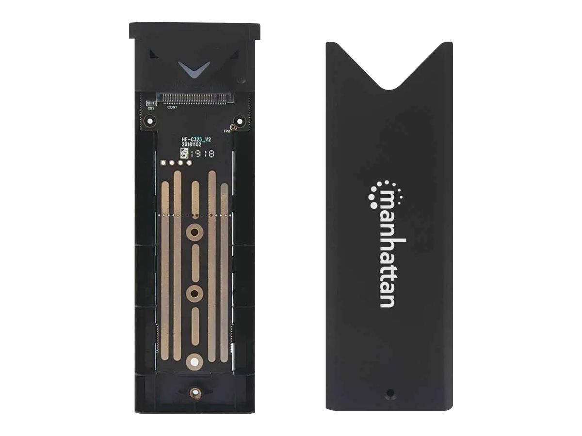 Manhattan M.2 NVMe SSD Enclosure, USB-C Female Connection, 10 Gbps (USB 3.2 Gen2 aka USB 3.1)