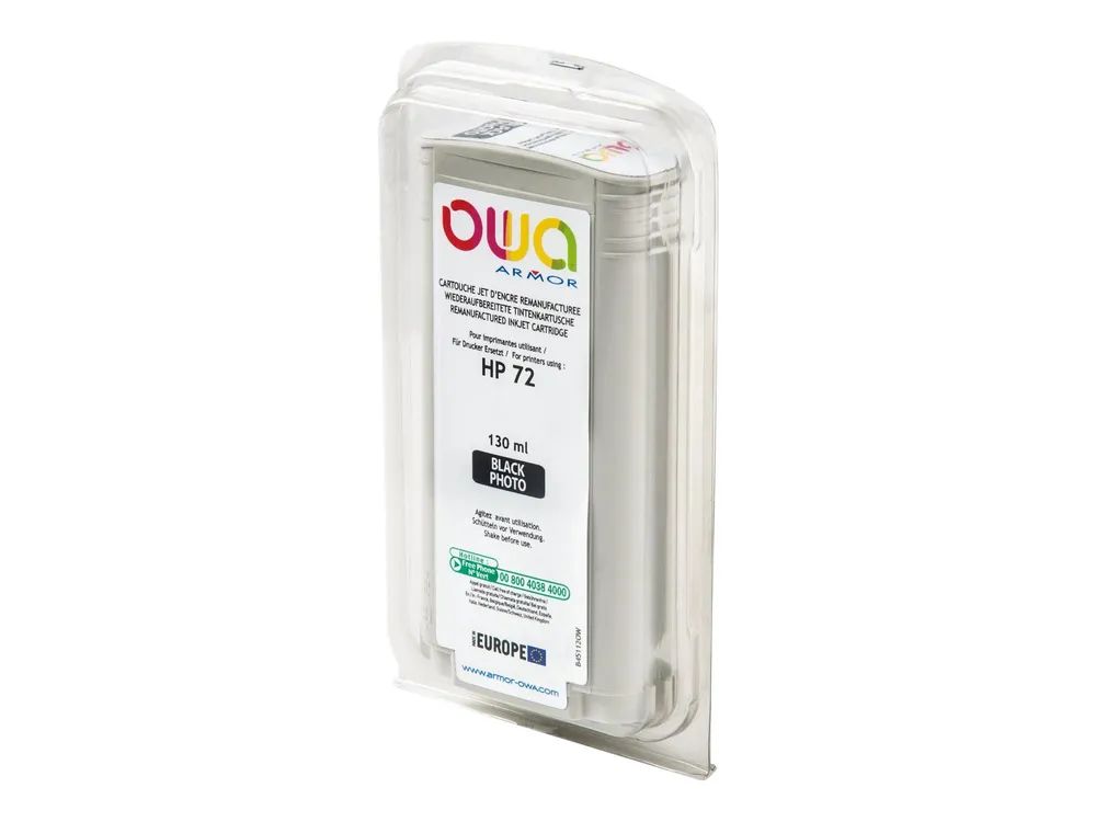 Armor OWA - 130 ml - Photo schwarz - kompatibel - wiederaufbereitet - Tintenpatrone (Alternative zu: HP 72)