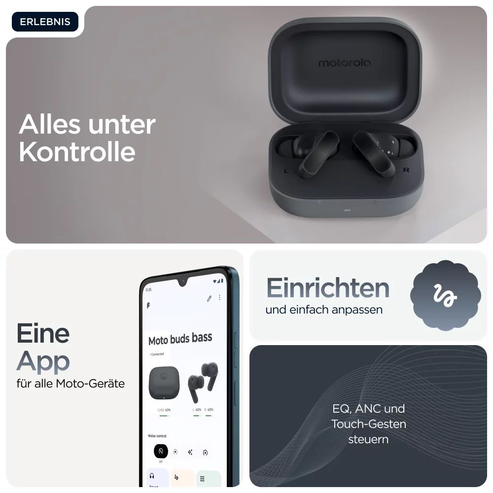 Motorola Moto Buds Bass Pantone, Dark Shadow