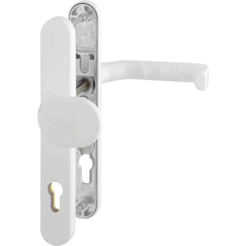 Hoppe Wechselgarnitur LIVERPOOL - Schmalschild Knopf PZ, weiß RAL 9016