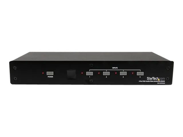 StarTech.com 4 Port VGA Video Switch - Audio - RS232 Control - Auflösung PC bis max. 1920x1200 - 1 x Mini-Jack (Buchse)