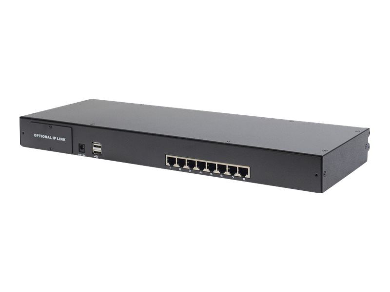 DIGITUS 19" LCD KVM Konsole, 8-Port CAT 5, deutsche Tastatur