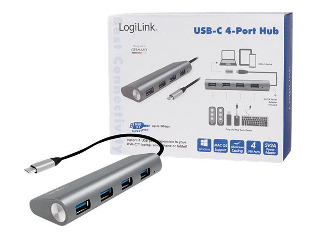 LogiLink USB-C 3.1 hub, 4 port - Hub - 4 x USB 3.1 Gen 1