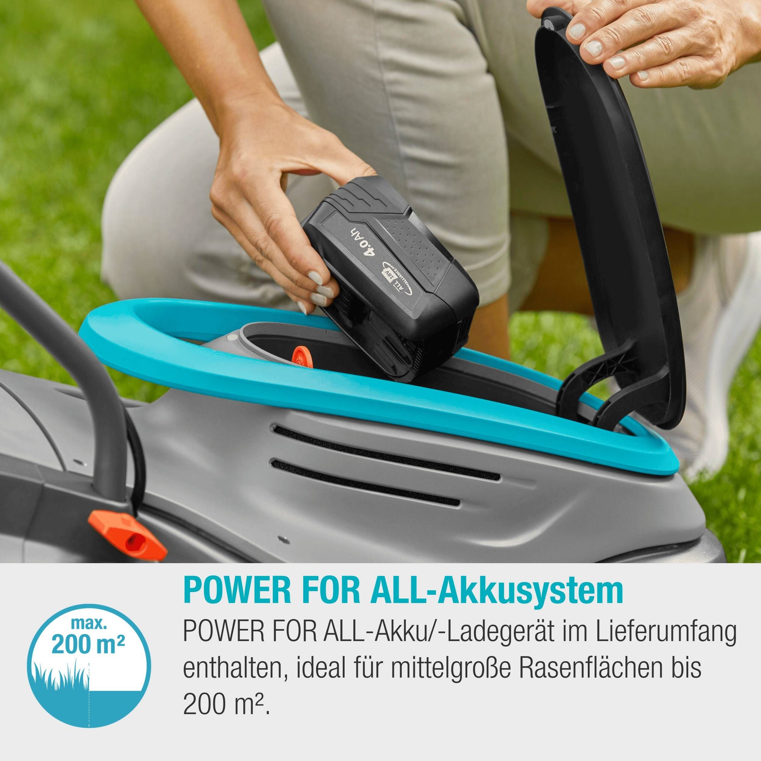 Gardena Akku-Rasenmäher PowerMax 32/18V P4A Ready-To-Use Set
