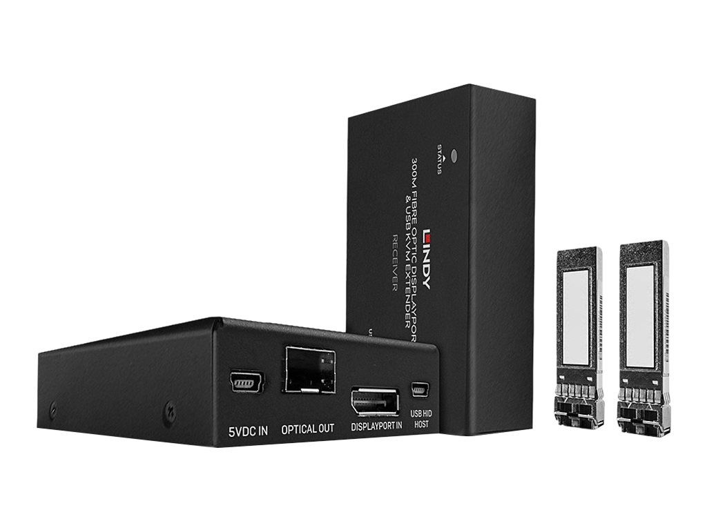 Lindy 300m Fibre Optic DisplayPort 1.2 & USB KVM Extender
