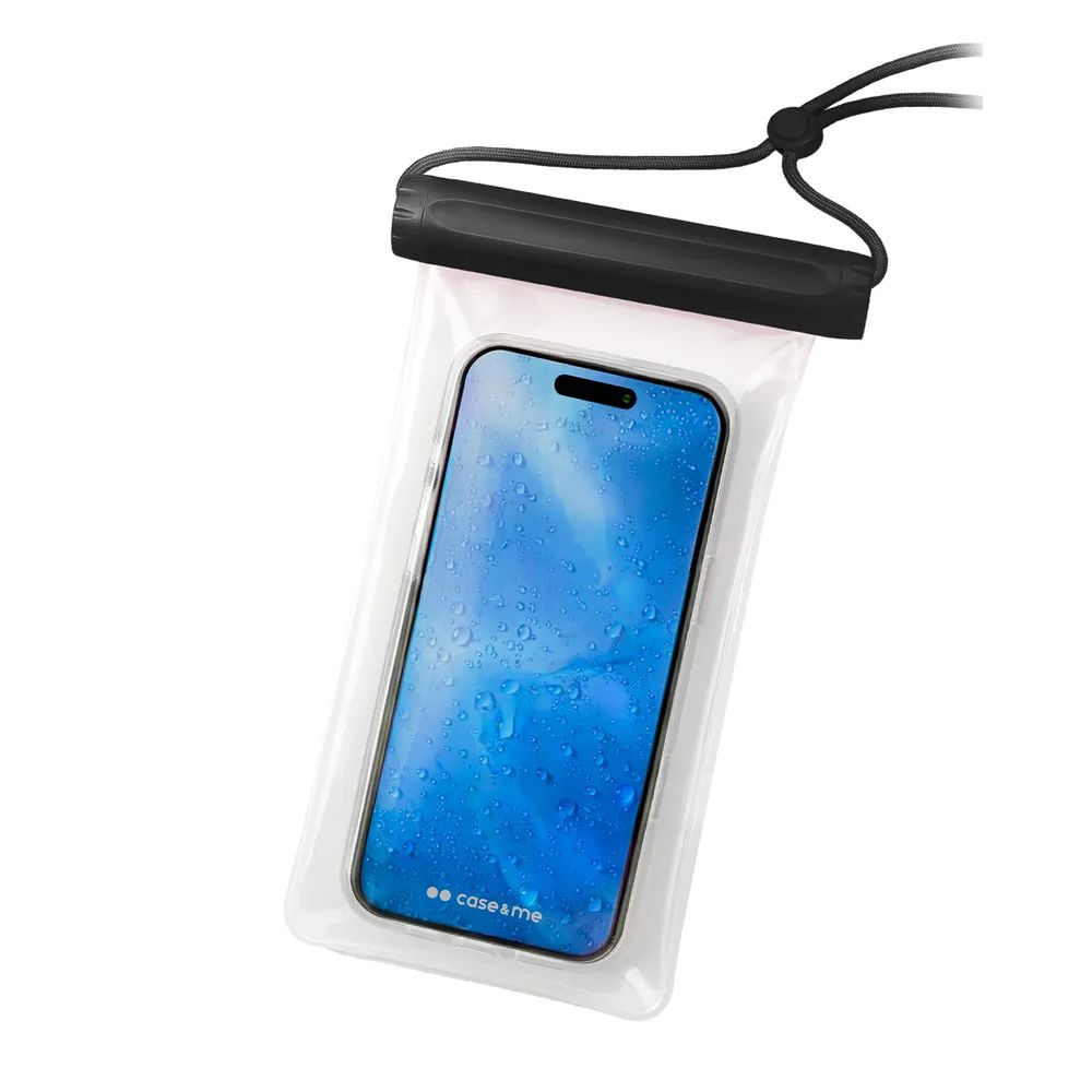 CASE&ME Wasserdichte Universal-Tasche für Smartphones bis 7,2", transparent