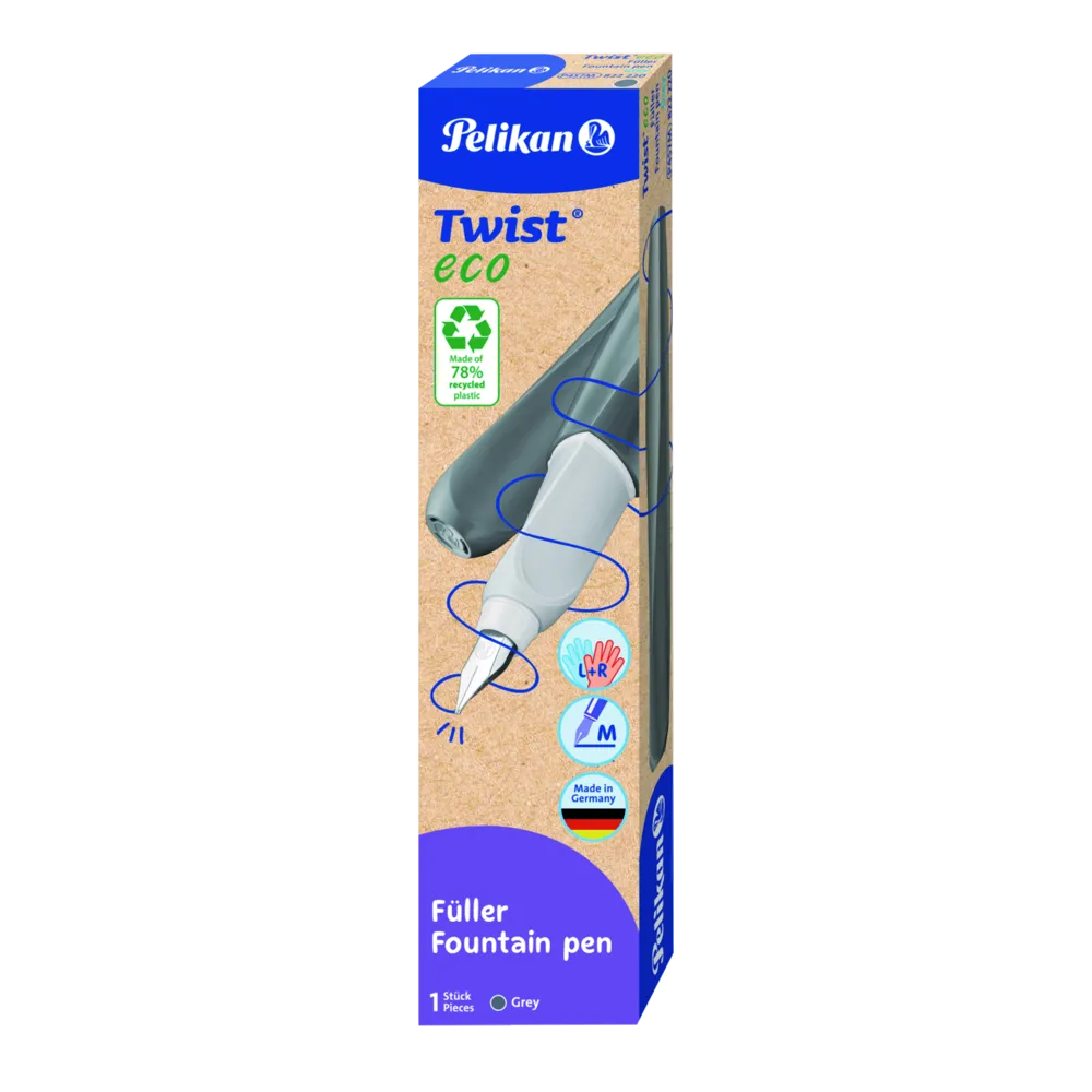 Pelikan Twist® eco Füller für Rechts- und Linkshänder, grey, Feder M