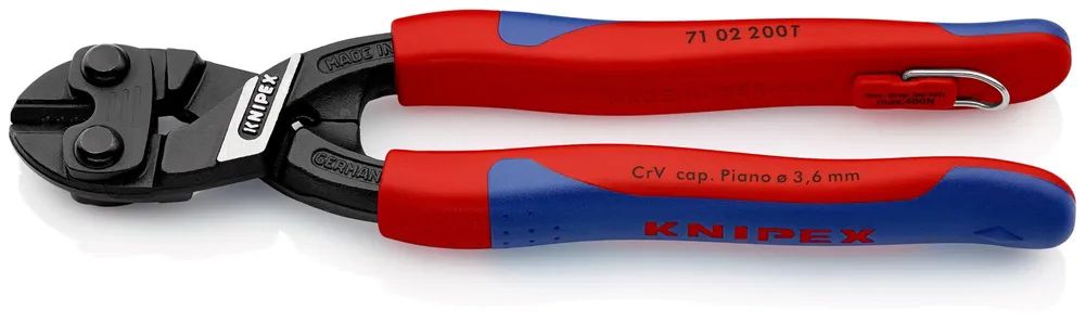 KNIPEX CoBolt® Kompakt-Bolzenschneider mit 2K-Hüllen, mit integrierter Befestigungsöse 200 mm