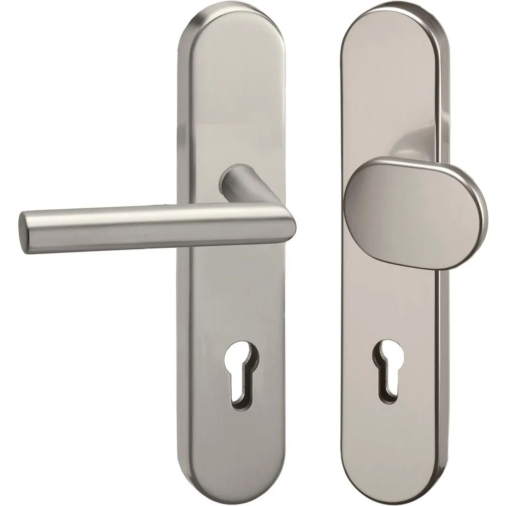 GRUNDMANN Sicherheits-Wechselgarnitur 2552 L-Form, 8,5 mm, RC2, Edelstahl matt