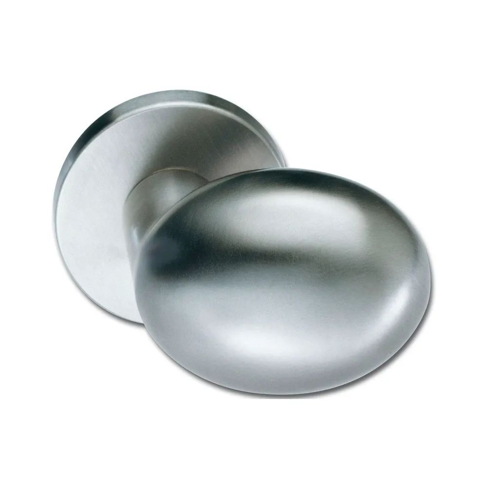 FSB Türknopf 23 0804 - auf Rosette, ø 48 mm fest, silber eloxiert, mit Gewinde