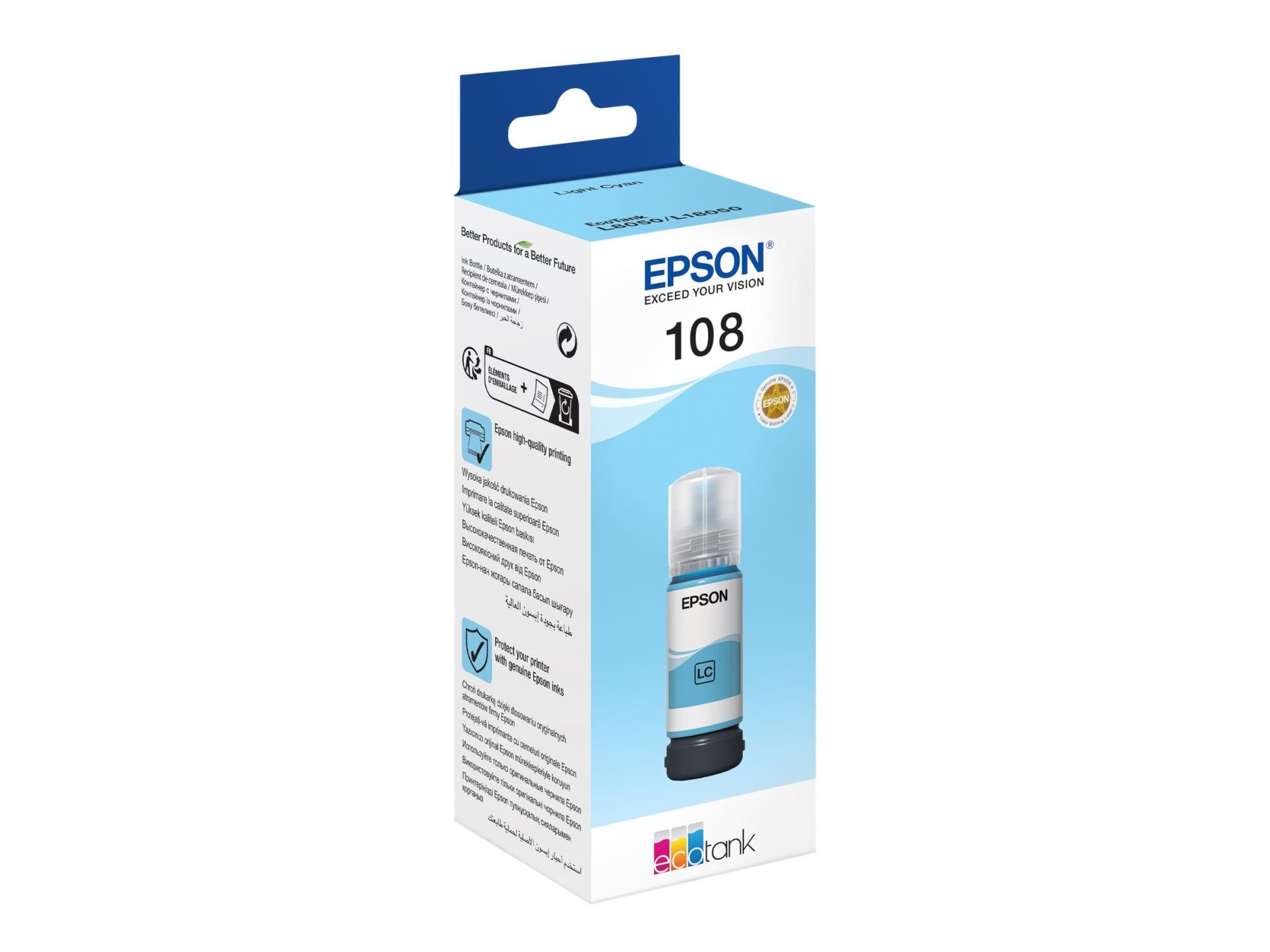 Epson Ink/108 EcoTank Light Cyan ink bottle