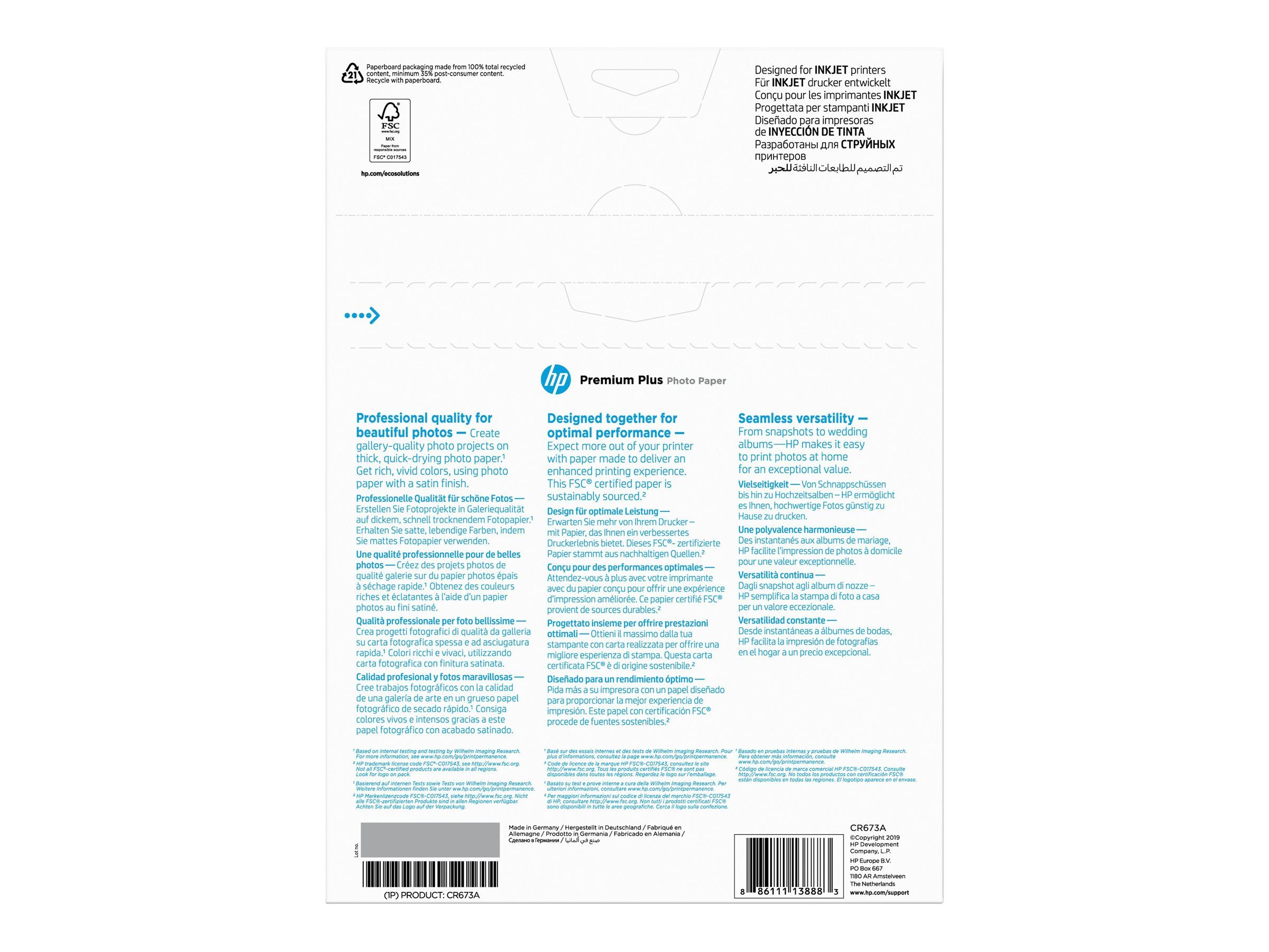 HP Premium Plus Photo Paper - Halbglänzend - A4 (210 x 297 mm)