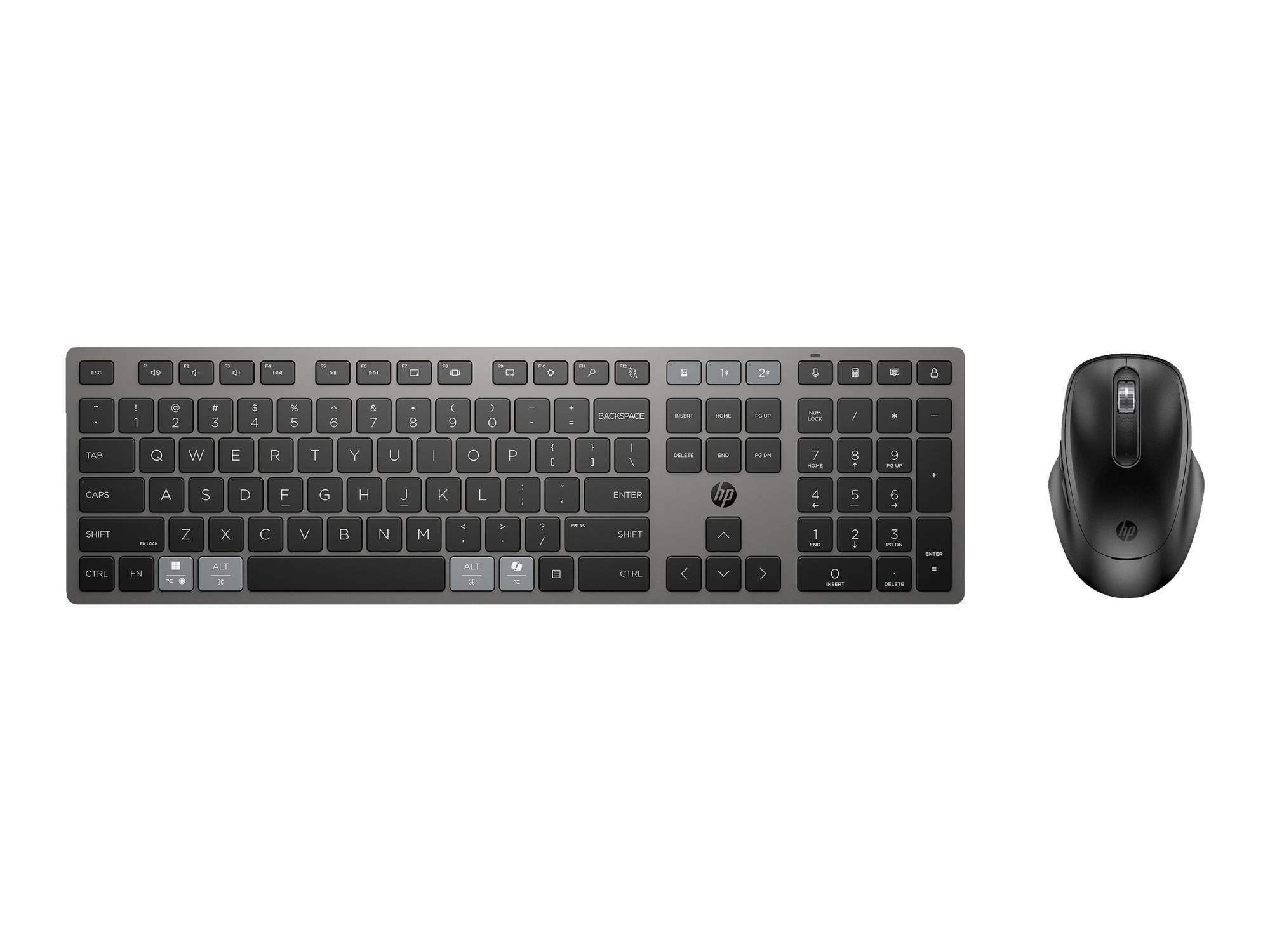 HP 720 - Tastatur-und-Maus-Set - Multigerät, wiederaufladbar, betrieben durch SuperCapacitor, programmierbare Tasten