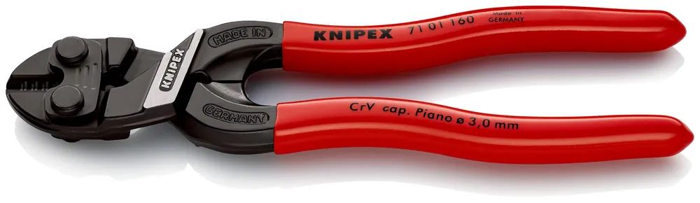 KNIPEX CoBolt® S Kompakt-Bolzenschneider mit Kunststoff überzogen schwarz atramentiert 160 mm