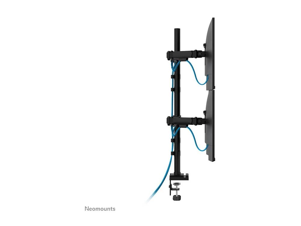 Neomounts Befestigungskit (Monitorarm, Kabeldurchführungsklemme) - Voll beweglich - für 4 Monitore - Stahl - Schwarz - Bildschirmgröße: 25.4-81.3 cm (10"-32")