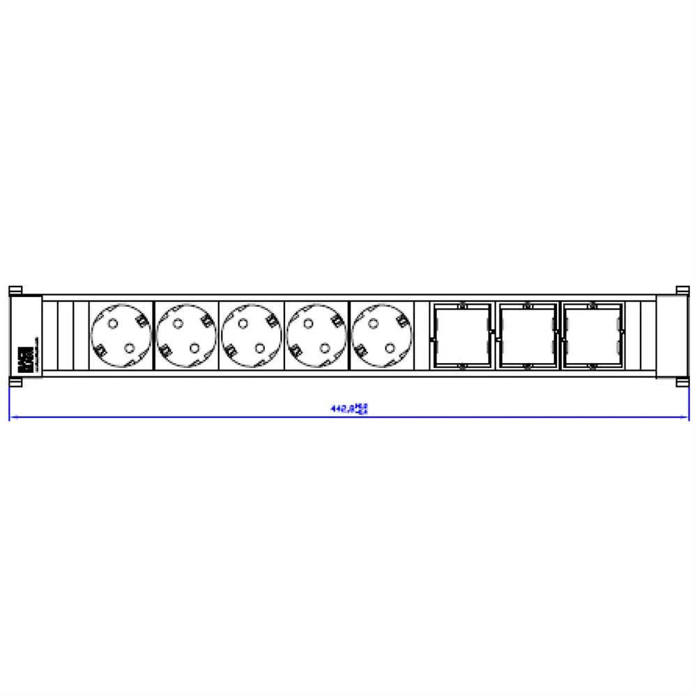 BACHMANN CONFERENCE TOP FRAME X-Large Einsatz 5x Schutzkontakt 3x ABD