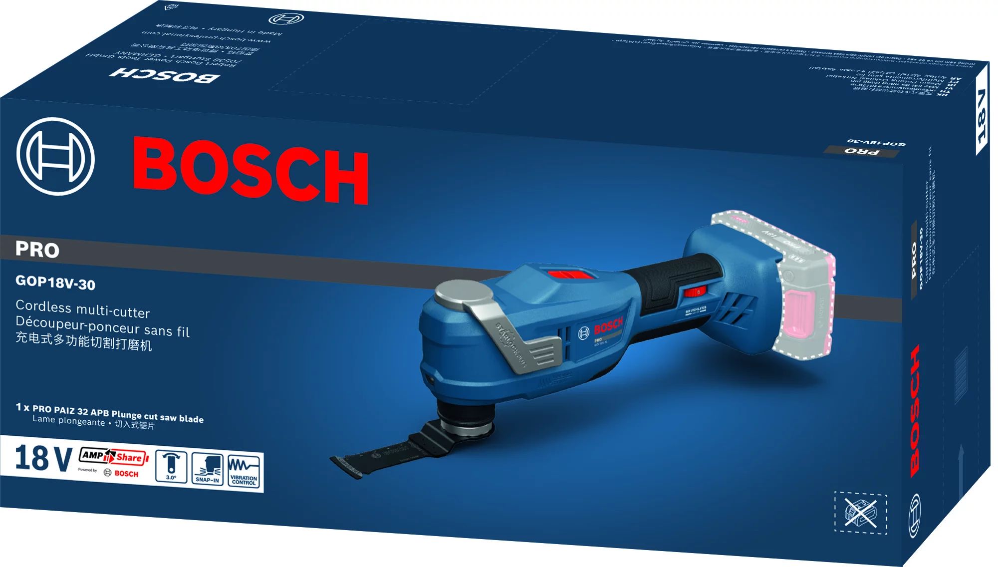 Bosch GOP18V-30 Akku-Multifunktionswerkzeug solo