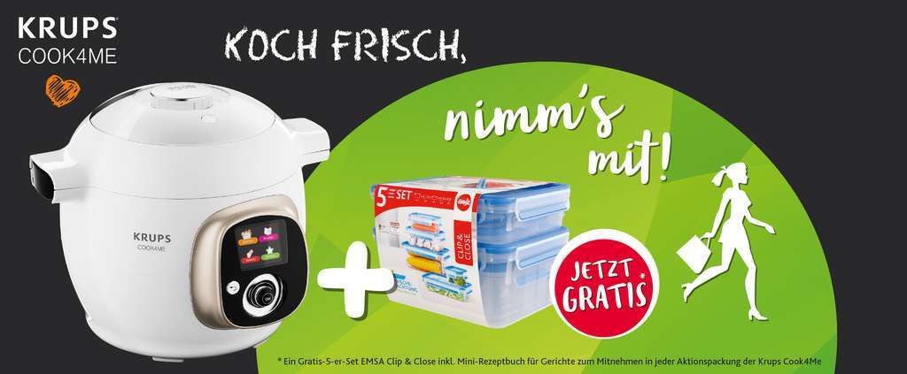 Krups Cook4Me Multikocher inkl. 5x EMSA Dosen