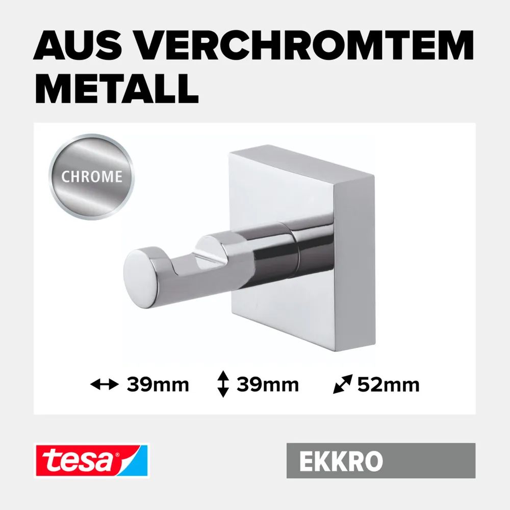 tesa® EKKRO Handtuchhaken, verchromt