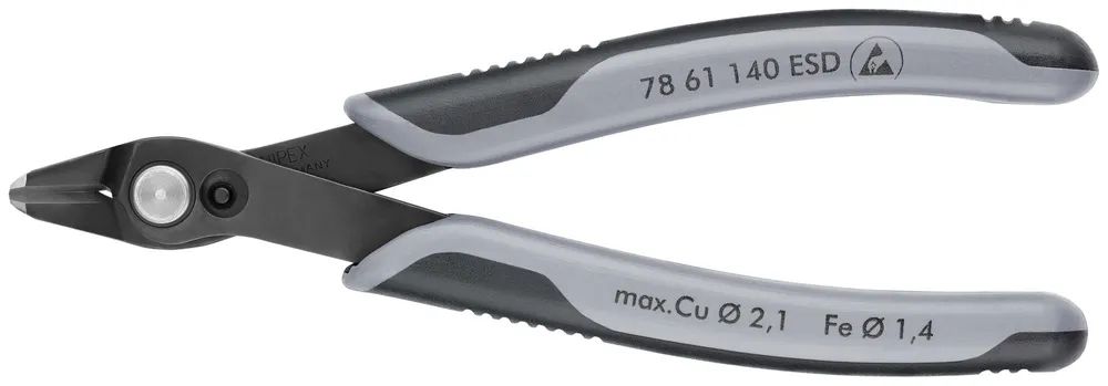 KNIPEX 78 61 140 ESD Electronic Super Knips® XL ESD mit Mehrkomponenten-Hüllen brüniert 140 mm
