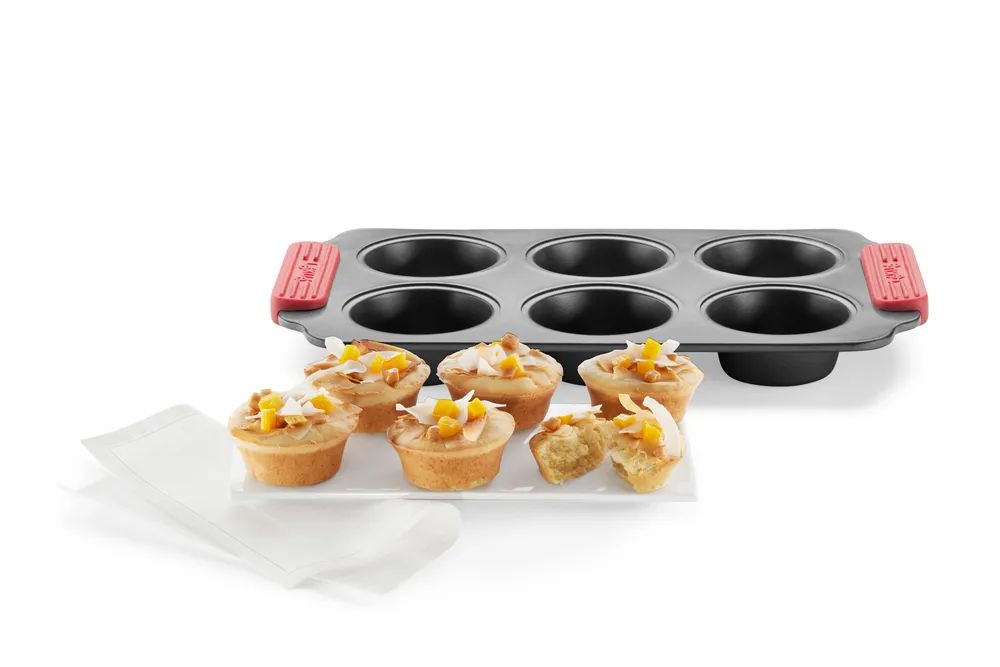 Lékué Antihaft Muffinbackform, 6 Mulden - Grey