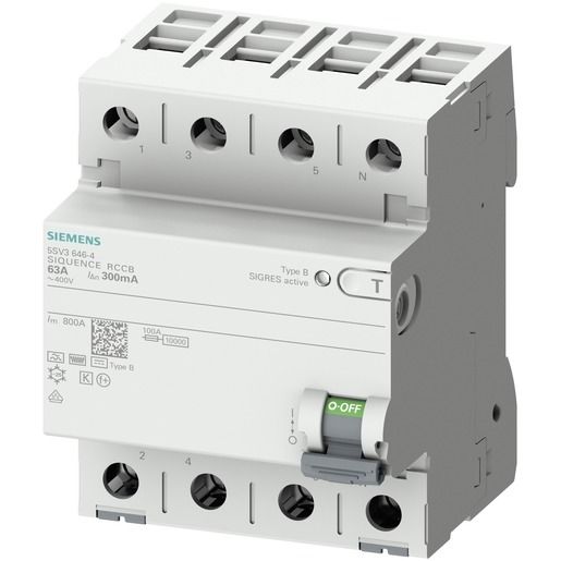 Siemens FI TYP B+ KURZZEI 4P 63A/30MA / SIEMEN 5SV3346-4KK14