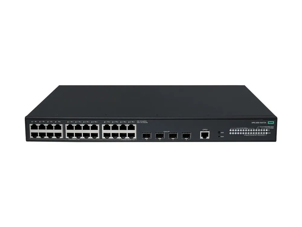 HPE Networking Comware 2050 24p 10/100/1000BT PoE+ 4p SFP 1G/2.5G 420W - Switch - managed - 24 x 10/100/1000Base-T (PoE+)