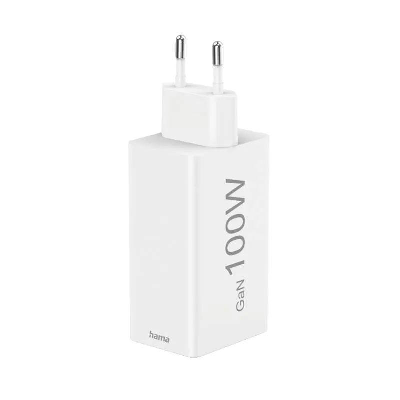 Hama Schnellladegerät mit Ladekabel USB-C, für Laptop, PD, 100 W, 1,5 m, Weiß