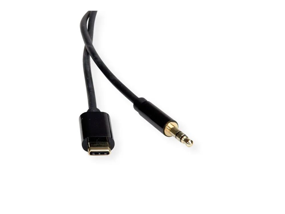 ROLINE Adapter USB-C auf Klinkenstecker - 24 pin USB-C männlich umkehrbar zu mini-phone stereo 3.5 mm männlich